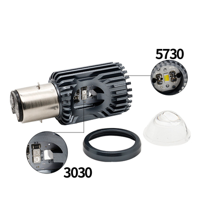 มินิ ไฟขับรถ DRL มอเตอร์ไซค์ ไฟหน้า LED หลอดไฟ H4 H6 BA20D P15D รถยนต์ มะลาตาโปรเจคเตอร์ เลนส์สองสี