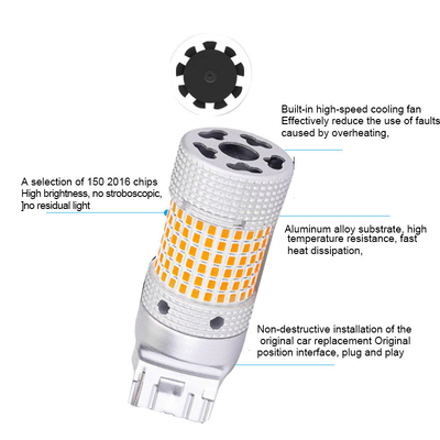 รถยนต์ LED สัญญาณการหัน Canbus Fog Light 2016 ชิป 150 SMD 1156/1157/7440 LED