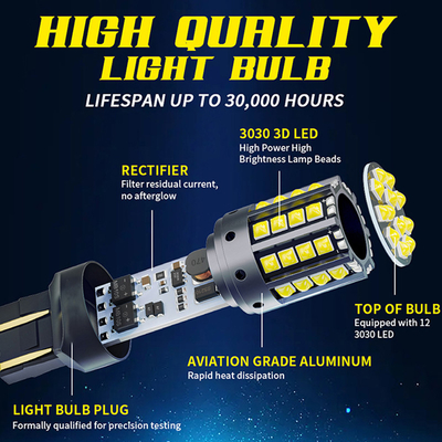 สายไฟ LED สับเปลี่ยน 1156 1157 T20 3030 44SMD