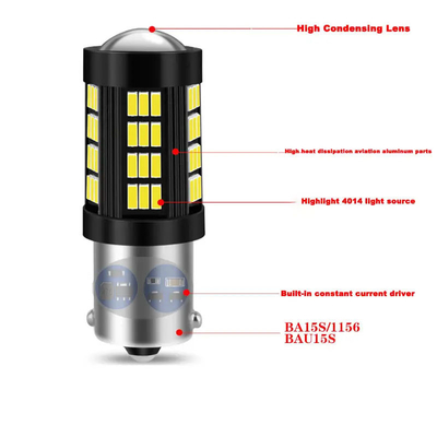 1157 1156 4014 66 SMD LED เบรกไฟ รถยนต์ย้อนหลัง ด้านในหลอดไฟ LED รถยนต์ Canbus