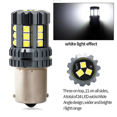สีขาว LED ไฟสัญลักษณ์การหันรถ อัตโนมัติ 12V 24V 2835 45SMD 1156 1157 T25 3156 3157 T20 7440 7443 Canbus หลอดรถ LED