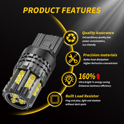 สีขาว LED ไฟสัญลักษณ์การหันรถ อัตโนมัติ 12V 24V 2835 45SMD 1156 1157 T25 3156 3157 T20 7440 7443 Canbus หลอดรถ LED