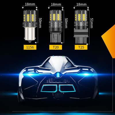 สีขาว LED ไฟสัญลักษณ์การหันรถ อัตโนมัติ 12V 24V 2835 45SMD 1156 1157 T25 3156 3157 T20 7440 7443 Canbus หลอดรถ LED