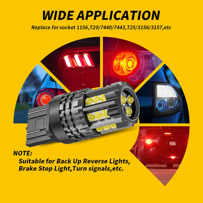 สีขาว LED ไฟสัญลักษณ์การหันรถ อัตโนมัติ 12V 24V 2835 45SMD 1156 1157 T25 3156 3157 T20 7440 7443 Canbus หลอดรถ LED