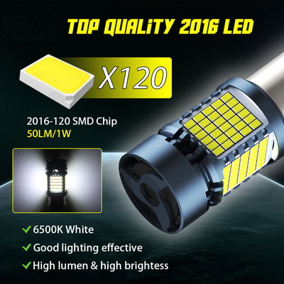 หลอดไฟ LED พร้อม Canbus 2016 120SMD T20 1156 1157 3156 3157 หลอดไฟเบรคสัญญาณหัน LED พร้อมหลอดไฟแฟนอัตโนมัติ