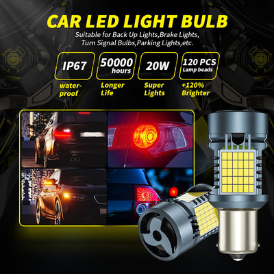 หลอดไฟ LED พร้อม Canbus 2016 120SMD T20 1156 1157 3156 3157 หลอดไฟเบรคสัญญาณหัน LED พร้อมหลอดไฟแฟนอัตโนมัติ