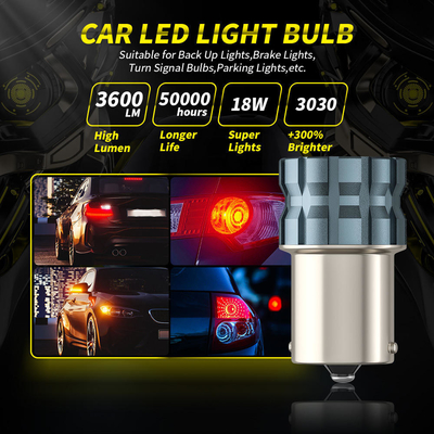 100% Canbus Bau15S Ba15S T25 1156 หลอด LED 900Lm 3030 ชิป 6LED 12V ไฟสัญญาณเบรกหัน 6W