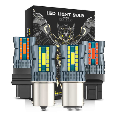 กันน้ํา 12V 1156 3030 24LED+2COB ไฟสัญลักษณ์เบรกหัน 3156 หลอด LED สีสอง