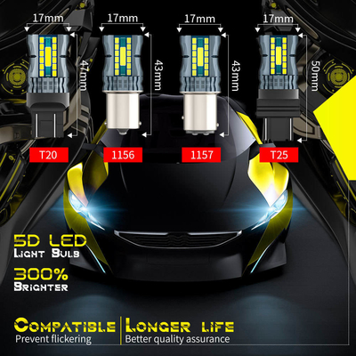 กันน้ํา 12V 1156 3030 24LED+2COB ไฟสัญลักษณ์เบรกหัน 3156 หลอด LED สีสอง