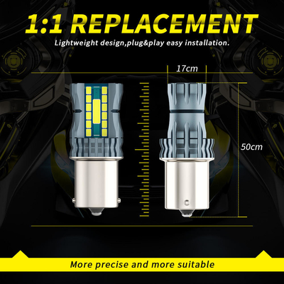 กันน้ํา 12V 1156 3030 24LED+2COB ไฟสัญลักษณ์เบรกหัน 3156 หลอด LED สีสอง