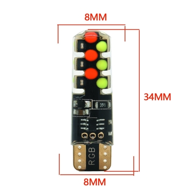 ความสว่าง รถชนิดใหม่ ด้านใน LED หลอดไฟ T10 5050 6SMD สี RGB With RGB With Remote แสงสตรีบ