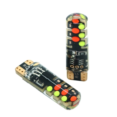 ความสว่าง รถชนิดใหม่ ด้านใน LED หลอดไฟ T10 5050 6SMD สี RGB With RGB With Remote แสงสตรีบ