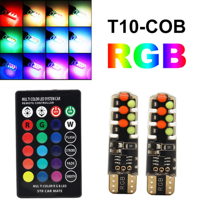 ความสว่าง รถชนิดใหม่ ด้านใน LED หลอดไฟ T10 5050 6SMD สี RGB With RGB With Remote แสงสตรีบ
