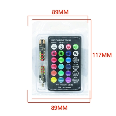 ความสว่าง รถชนิดใหม่ ด้านใน LED หลอดไฟ T10 5050 6SMD สี RGB With RGB With Remote แสงสตรีบ