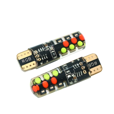 ความสว่าง รถชนิดใหม่ ด้านใน LED หลอดไฟ T10 5050 6SMD สี RGB With RGB With Remote แสงสตรีบ