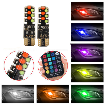 ความสว่าง รถชนิดใหม่ ด้านใน LED หลอดไฟ T10 5050 6SMD สี RGB With RGB With Remote แสงสตรีบ