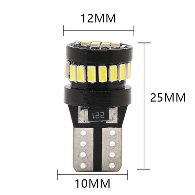 3014 ชิป LED โคมไฟรถยนต์ ไฟขาว มุมขั้ว 360 องศา T10 3014 24smd คอนสแตนท์ คอร์เรนท์ ไฮท์ LED Bulb