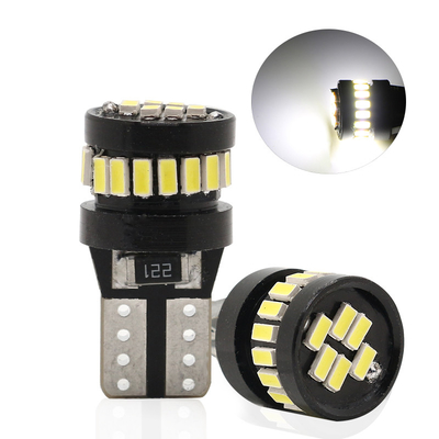 3014 ชิป LED โคมไฟรถยนต์ ไฟขาว มุมขั้ว 360 องศา T10 3014 24smd คอนสแตนท์ คอร์เรนท์ ไฮท์ LED Bulb