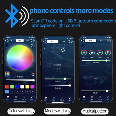 5V PVC USB LED Strip Lights 110cm พร้อม APP Remote Control Multi Lighting Modes สําหรับบรรยากาศภายใน
