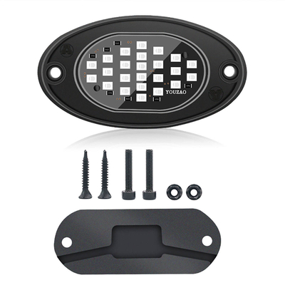 12V กันน้ํา แชสซี่แสง 2835 LED สีเดียว สีขาวบริสุทธิ์ 24 LED แสงหินสําหรับรถบรรทุก Jeep ATV UTV Offroad Underglow