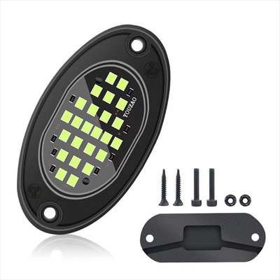 12V กันน้ํา แชสซี่แสง 2835 LED สีเดียว สีขาวบริสุทธิ์ 24 LED แสงหินสําหรับรถบรรทุก Jeep ATV UTV Offroad Underglow