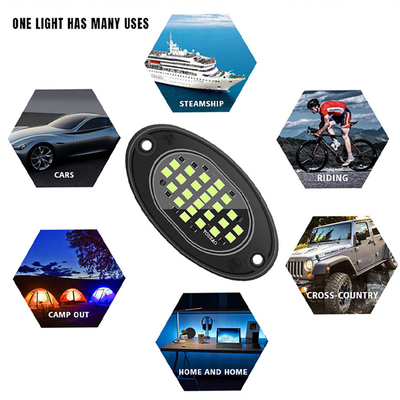 12V กันน้ํา แชสซี่แสง 2835 LED สีเดียว สีขาวบริสุทธิ์ 24 LED แสงหินสําหรับรถบรรทุก Jeep ATV UTV Offroad Underglow