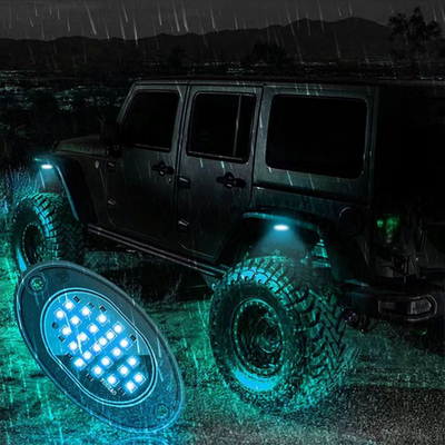 12V กันน้ํา แชสซี่แสง 2835 LED สีเดียว สีขาวบริสุทธิ์ 24 LED แสงหินสําหรับรถบรรทุก Jeep ATV UTV Offroad Underglow