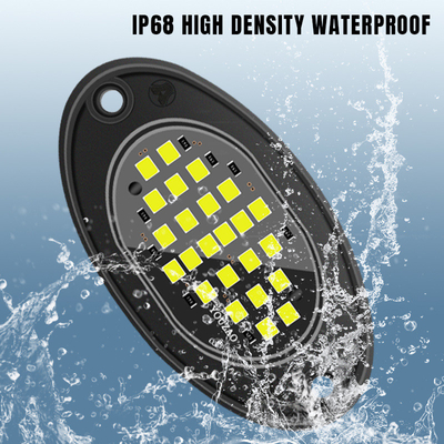 12V กันน้ํา แชสซี่แสง 2835 LED สีเดียว สีขาวบริสุทธิ์ 24 LED แสงหินสําหรับรถบรรทุก Jeep ATV UTV Offroad Underglow