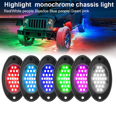 12V กันน้ํา แชสซี่แสง 2835 LED สีเดียว สีขาวบริสุทธิ์ 24 LED แสงหินสําหรับรถบรรทุก Jeep ATV UTV Offroad Underglow