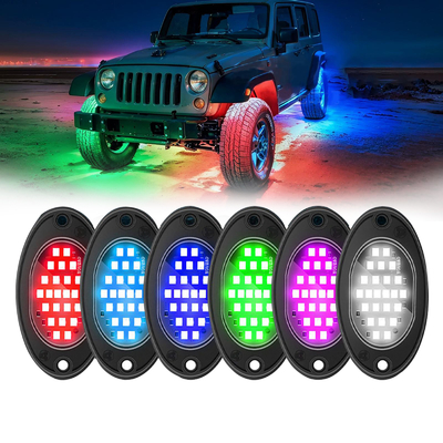 12V กันน้ํา แชสซี่แสง 2835 LED สีเดียว สีขาวบริสุทธิ์ 24 LED แสงหินสําหรับรถบรรทุก Jeep ATV UTV Offroad Underglow