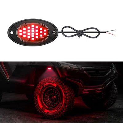 12V กันน้ํา แชสซี่แสง 2835 LED สีเดียว สีขาวบริสุทธิ์ 24 LED แสงหินสําหรับรถบรรทุก Jeep ATV UTV Offroad Underglow