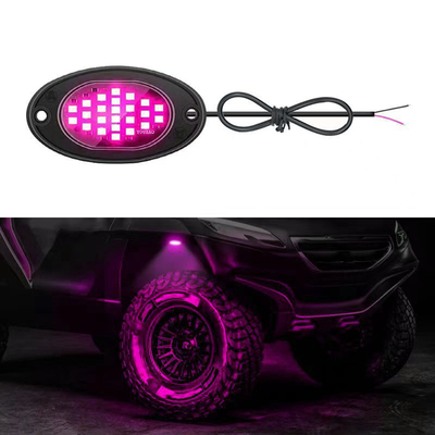 12V กันน้ํา แชสซี่แสง 2835 LED สีเดียว สีขาวบริสุทธิ์ 24 LED แสงหินสําหรับรถบรรทุก Jeep ATV UTV Offroad Underglow