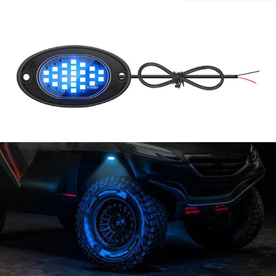 12V กันน้ํา แชสซี่แสง 2835 LED สีเดียว สีขาวบริสุทธิ์ 24 LED แสงหินสําหรับรถบรรทุก Jeep ATV UTV Offroad Underglow