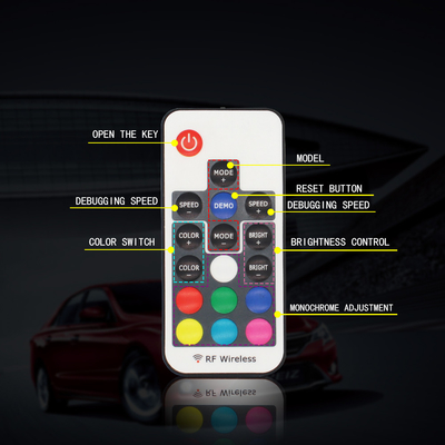RGB SMD 5050 LED Strip IP67 กันน้ํา LED วงล้อรถ Hub สีแสง RGB วงล้อ LED ไฟสําหรับล้อรถด้วย App Control