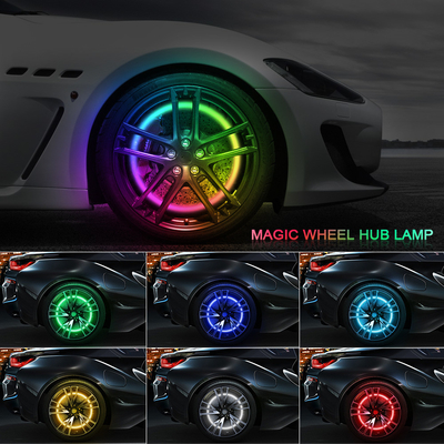 RGB SMD 5050 LED Strip IP67 กันน้ํา LED วงล้อรถ Hub สีแสง RGB วงล้อ LED ไฟสําหรับล้อรถด้วย App Control