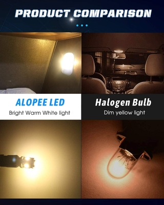 194 หลอดไฟ LED สำหรับรถยนต์ 6500K Wedge T10 SMD 5050 Chips