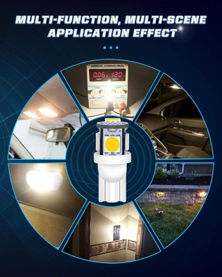 194 หลอดไฟ LED สำหรับรถยนต์ 6500K Wedge T10 SMD 5050 Chips