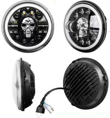 7Inch Round รถจักรยานยนต์ LED ไฟหน้าสำหรับ Harley Royal Enfield 12000lm