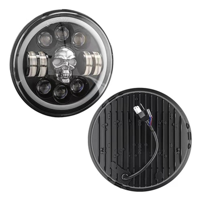 7Inch Round รถจักรยานยนต์ LED ไฟหน้าสำหรับ Harley Royal Enfield 12000lm