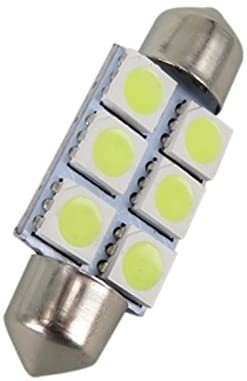 Festoon C5W 5050 6SMD ไฟ LED ภายในรถโคมไฟหลอดไฟโดมสีฟ้าสีขาว DC 12V 31 มม. 36 มม. 39 มม. 41 มม.