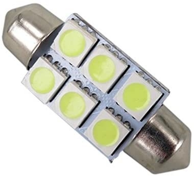 Festoon C5W 5050 6SMD ไฟ LED ภายในรถโคมไฟหลอดไฟโดมสีฟ้าสีขาว DC 12V 31 มม. 36 มม. 39 มม. 41 มม.