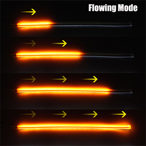 Flowing Bar ซิลิโคน Drl ไฟวิ่งกลางวัน 45 ซม. 17.7 &quot;สีขาวสีเหลืองอำพันยืดหยุ่นหลอด LED Strip