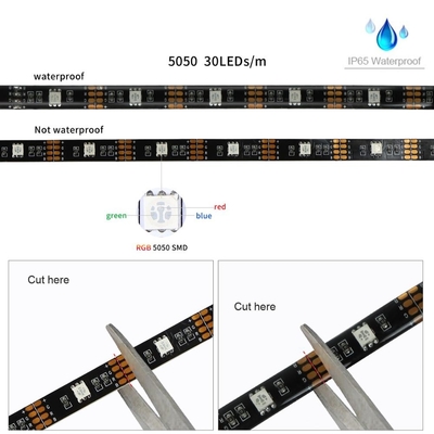 USB ไฟหน้ารถ LED หลอด Strip SMD 5050 RGB สีสัน DC 5V ยืดหยุ่น