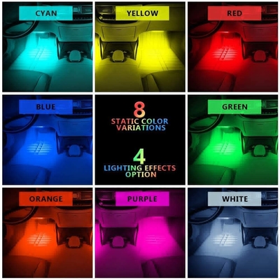4 ชิ้น 48 Led Strip รถ บรรยากาศภายในไฟ IP65 พร้อมพอร์ต USB APP Control