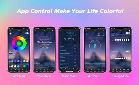4 ชิ้น 48 Led Strip รถ บรรยากาศภายในไฟ IP65 พร้อมพอร์ต USB APP Control