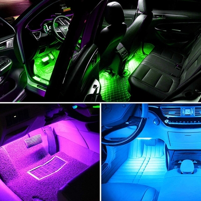 4 ชิ้น 48 Led Strip รถ บรรยากาศภายในไฟ IP65 พร้อมพอร์ต USB APP Control